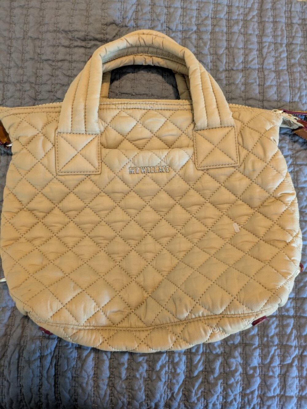 MZ Wallace Quilted Cream Tote Bag